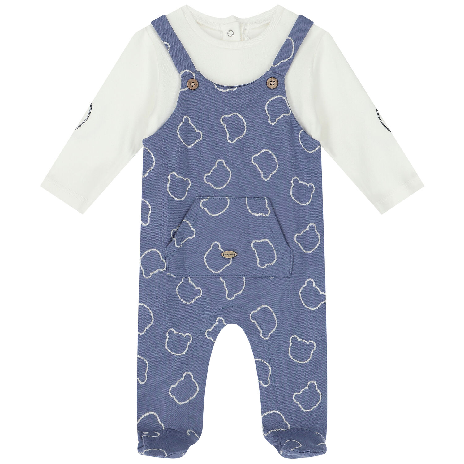 Boys Blue & White Babygrow & Hat Set, 1, hi-res